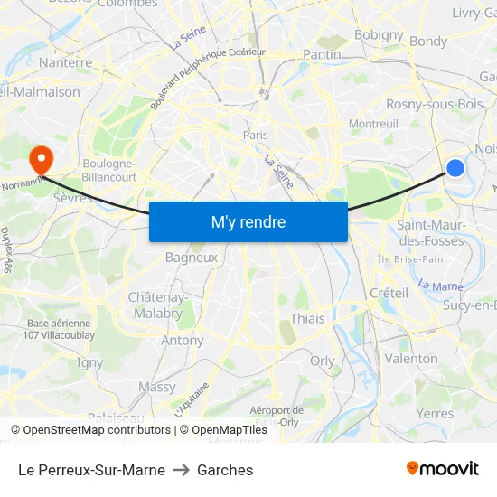 Le Perreux-Sur-Marne to Garches map