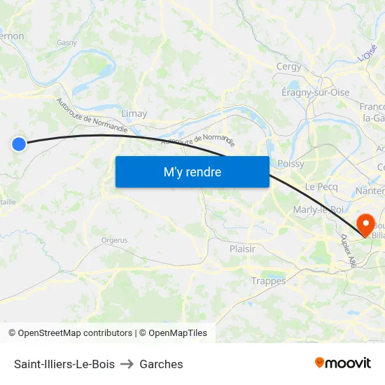 Saint-Illiers-Le-Bois to Garches map