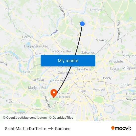 Saint-Martin-Du-Tertre to Garches map