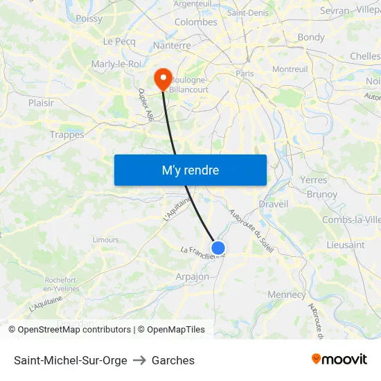 Saint-Michel-Sur-Orge to Garches map