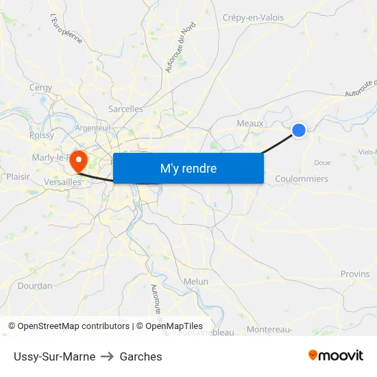 Ussy-Sur-Marne to Garches map
