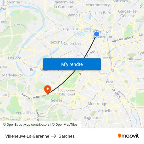 Villeneuve-La-Garenne to Garches map