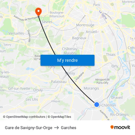 Gare de Savigny-Sur-Orge to Garches map