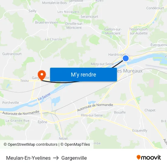Meulan-En-Yvelines to Gargenville map