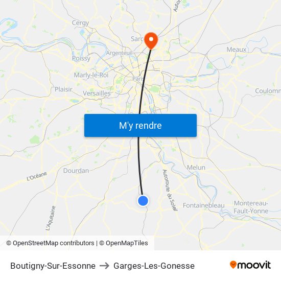 Boutigny-Sur-Essonne to Garges-Les-Gonesse map