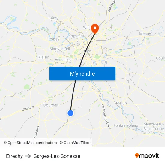 Etrechy to Garges-Les-Gonesse map