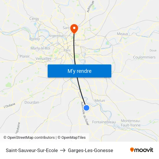 Saint-Sauveur-Sur-Ecole to Garges-Les-Gonesse map
