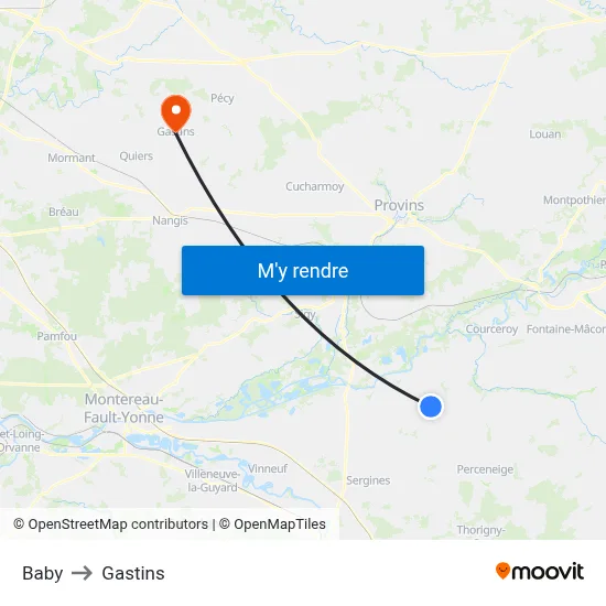 Baby to Gastins map