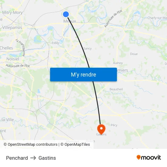 Penchard to Gastins map