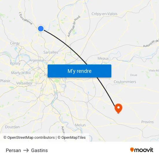 Persan to Gastins map