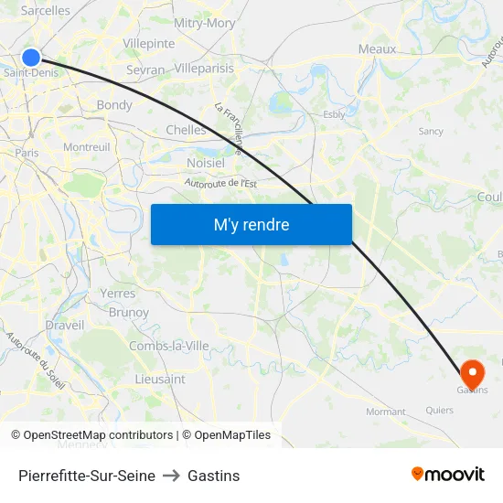 Pierrefitte-Sur-Seine to Gastins map