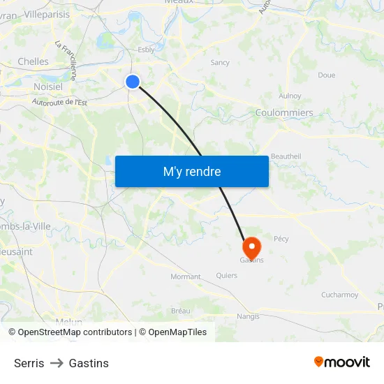 Serris to Gastins map