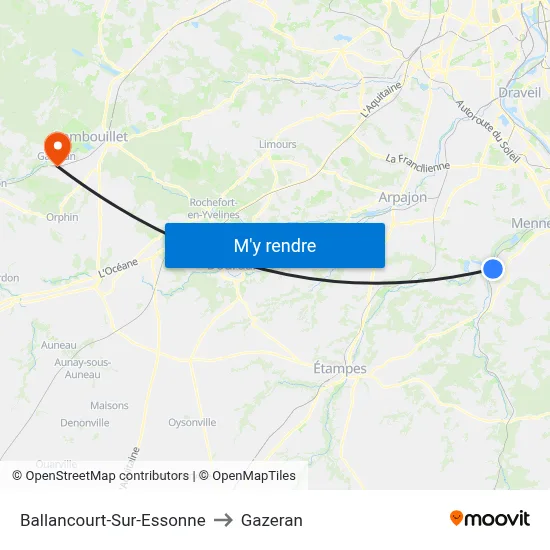 Ballancourt-Sur-Essonne to Gazeran map