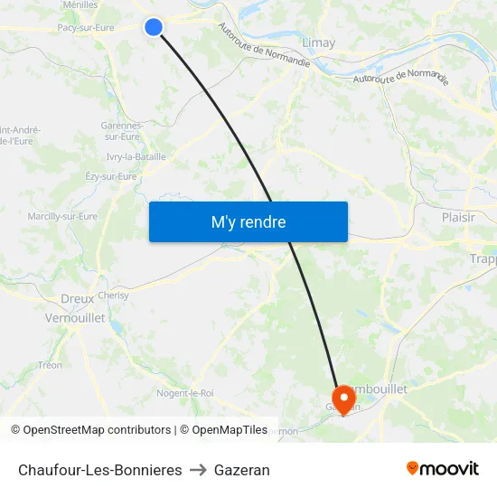 Chaufour-Les-Bonnieres to Gazeran map