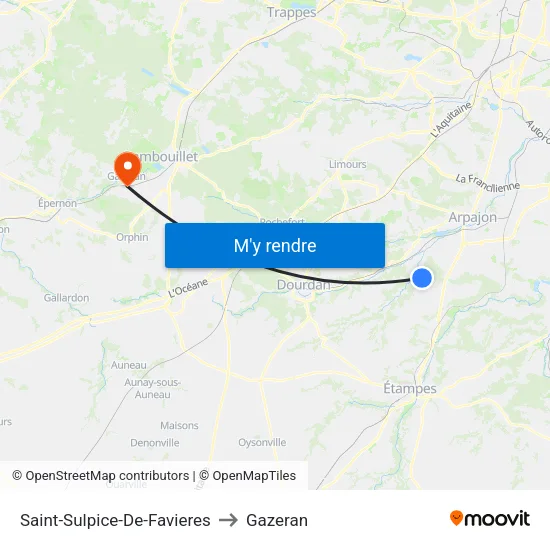 Saint-Sulpice-De-Favieres to Gazeran map