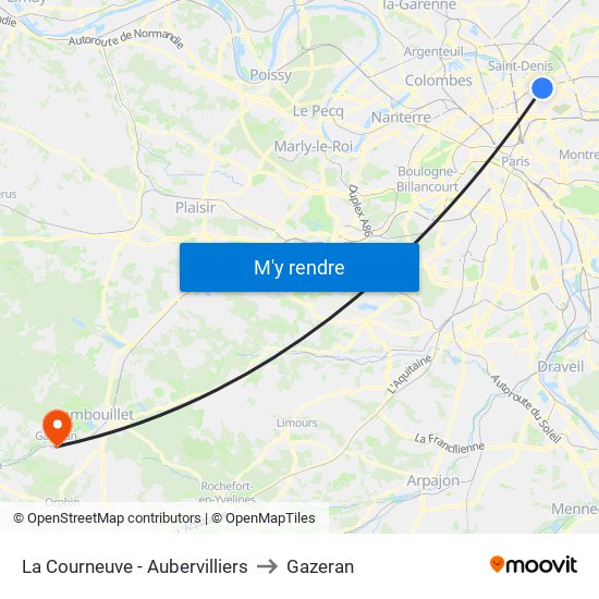 La Courneuve - Aubervilliers to Gazeran map