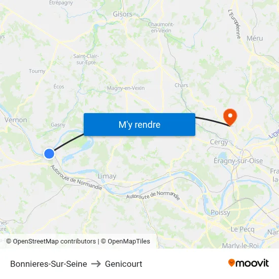 Bonnieres-Sur-Seine to Genicourt map