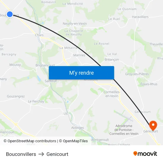 Bouconvillers to Genicourt map