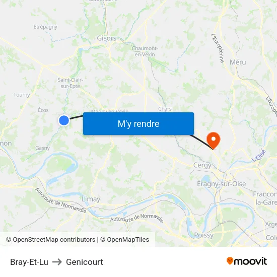 Bray-Et-Lu to Genicourt map