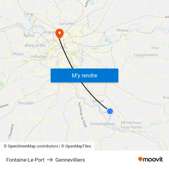 Fontaine-Le-Port to Gennevilliers map