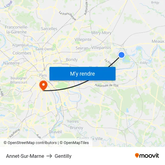 Annet-Sur-Marne to Gentilly map