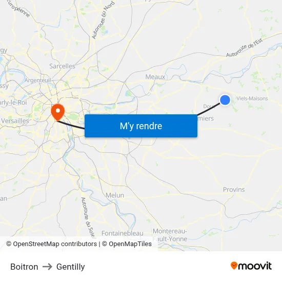 Boitron to Gentilly map