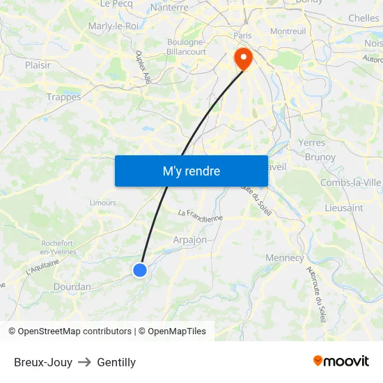 Breux-Jouy to Gentilly map