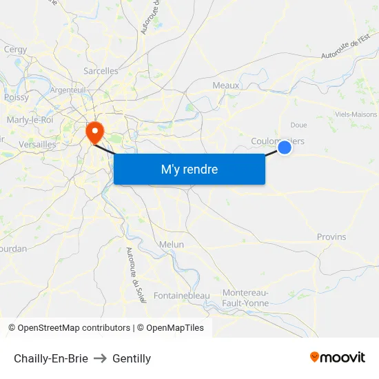 Chailly-En-Brie to Gentilly map