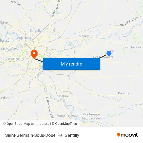 Saint-Germain-Sous-Doue to Gentilly map