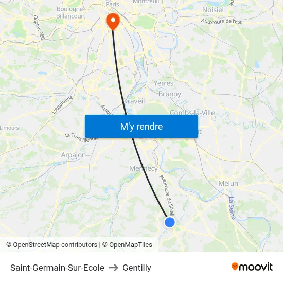 Saint-Germain-Sur-Ecole to Gentilly map