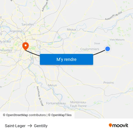 Saint-Leger to Gentilly map