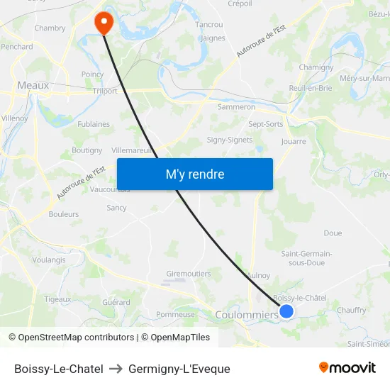 Boissy-Le-Chatel to Germigny-L'Eveque map