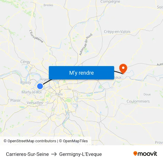 Carrieres-Sur-Seine to Germigny-L'Eveque map