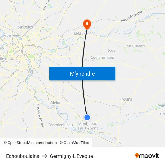 Echouboulains to Germigny-L'Eveque map