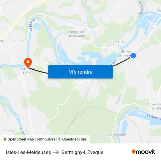 Isles-Les-Meldeuses to Germigny-L'Eveque map