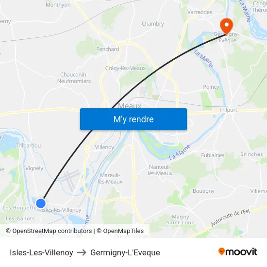 Isles-Les-Villenoy to Germigny-L'Eveque map