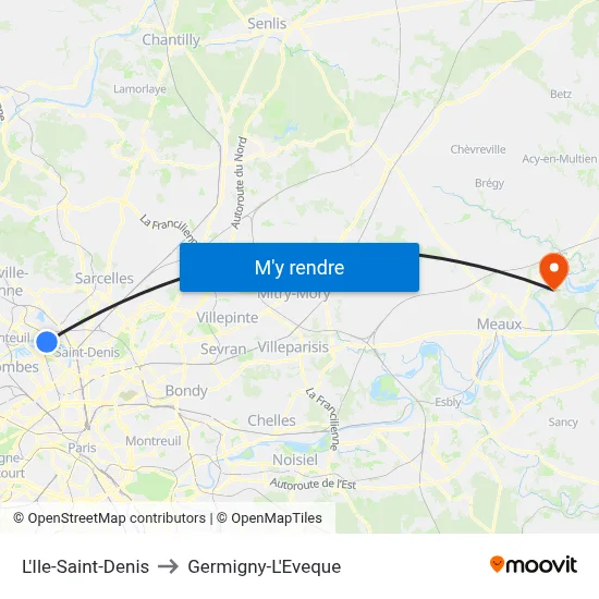 L'Ile-Saint-Denis to Germigny-L'Eveque map
