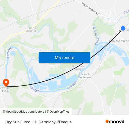 Lizy-Sur-Ourcq to Germigny-L'Eveque map