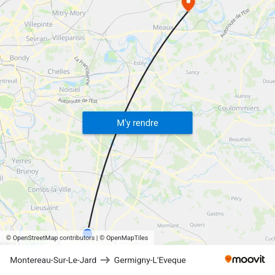 Montereau-Sur-Le-Jard to Germigny-L'Eveque map