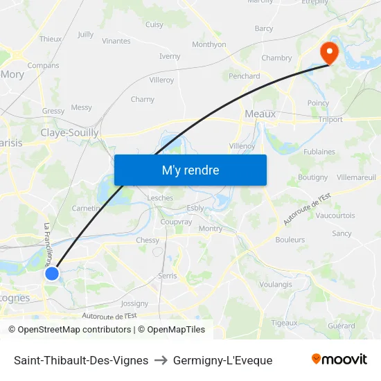 Saint-Thibault-Des-Vignes to Germigny-L'Eveque map