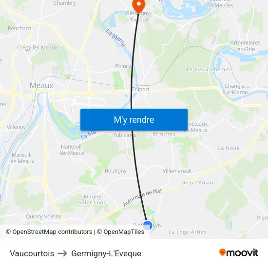 Vaucourtois to Germigny-L'Eveque map