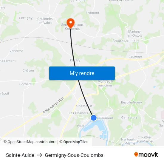 Sainte-Aulde to Germigny-Sous-Coulombs map