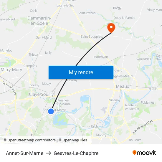 Annet-Sur-Marne to Gesvres-Le-Chapitre map