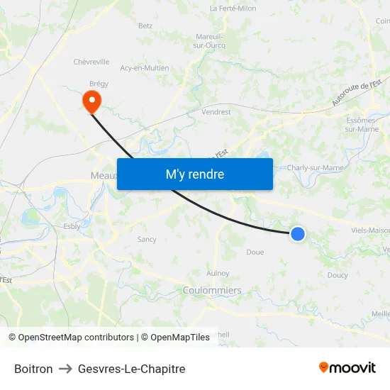 Boitron to Gesvres-Le-Chapitre map