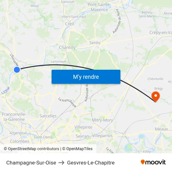 Champagne-Sur-Oise to Gesvres-Le-Chapitre map
