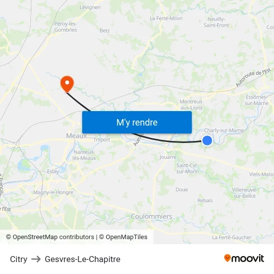 Citry to Gesvres-Le-Chapitre map