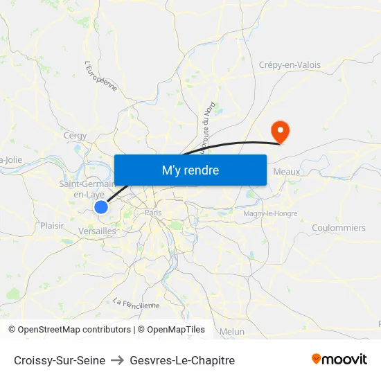 Croissy-Sur-Seine to Gesvres-Le-Chapitre map