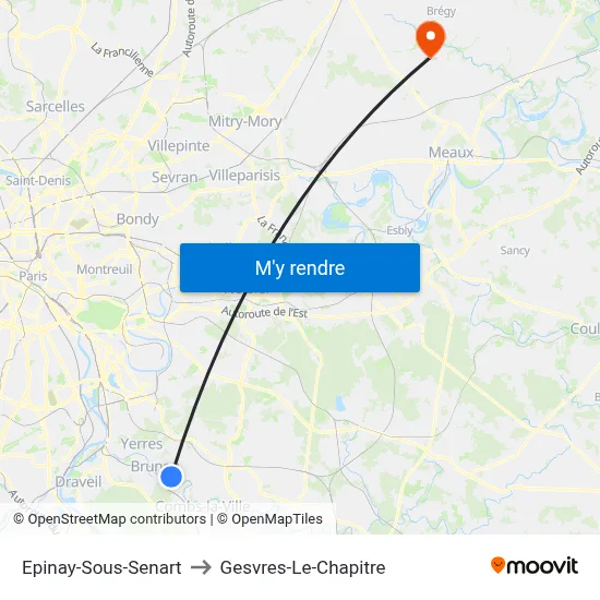 Epinay-Sous-Senart to Gesvres-Le-Chapitre map