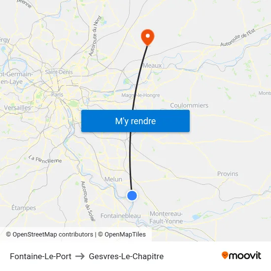 Fontaine-Le-Port to Gesvres-Le-Chapitre map