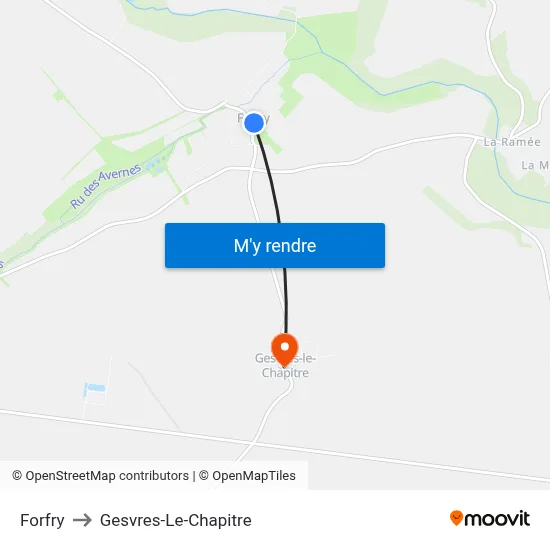 Forfry to Gesvres-Le-Chapitre map